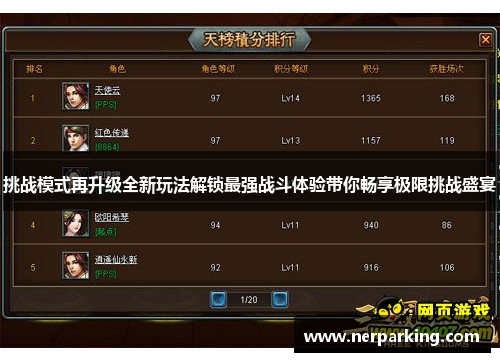 挑战模式再升级全新玩法解锁最强战斗体验带你畅享极限挑战盛宴