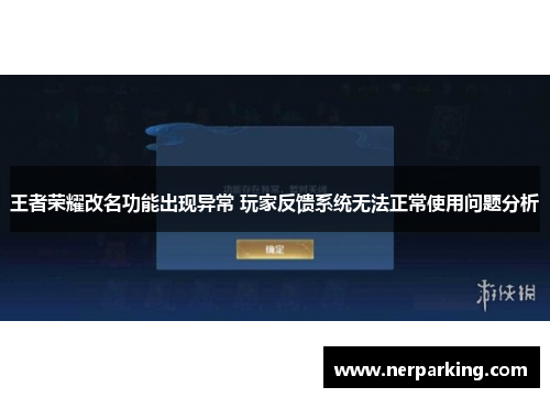 王者荣耀改名功能出现异常 玩家反馈系统无法正常使用问题分析